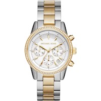 MICHAEL KORS Reloj Ritz de acero inoxidable con cristal Topring | Silver - Gold